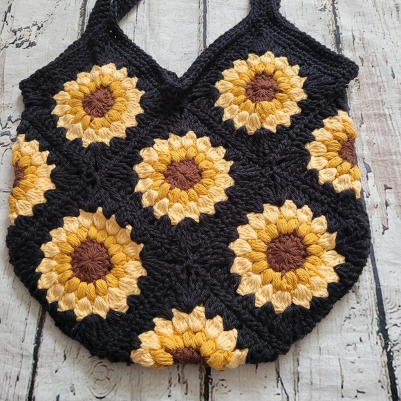 New cotton sunflower shoulder bag - Picture 5 of 17
